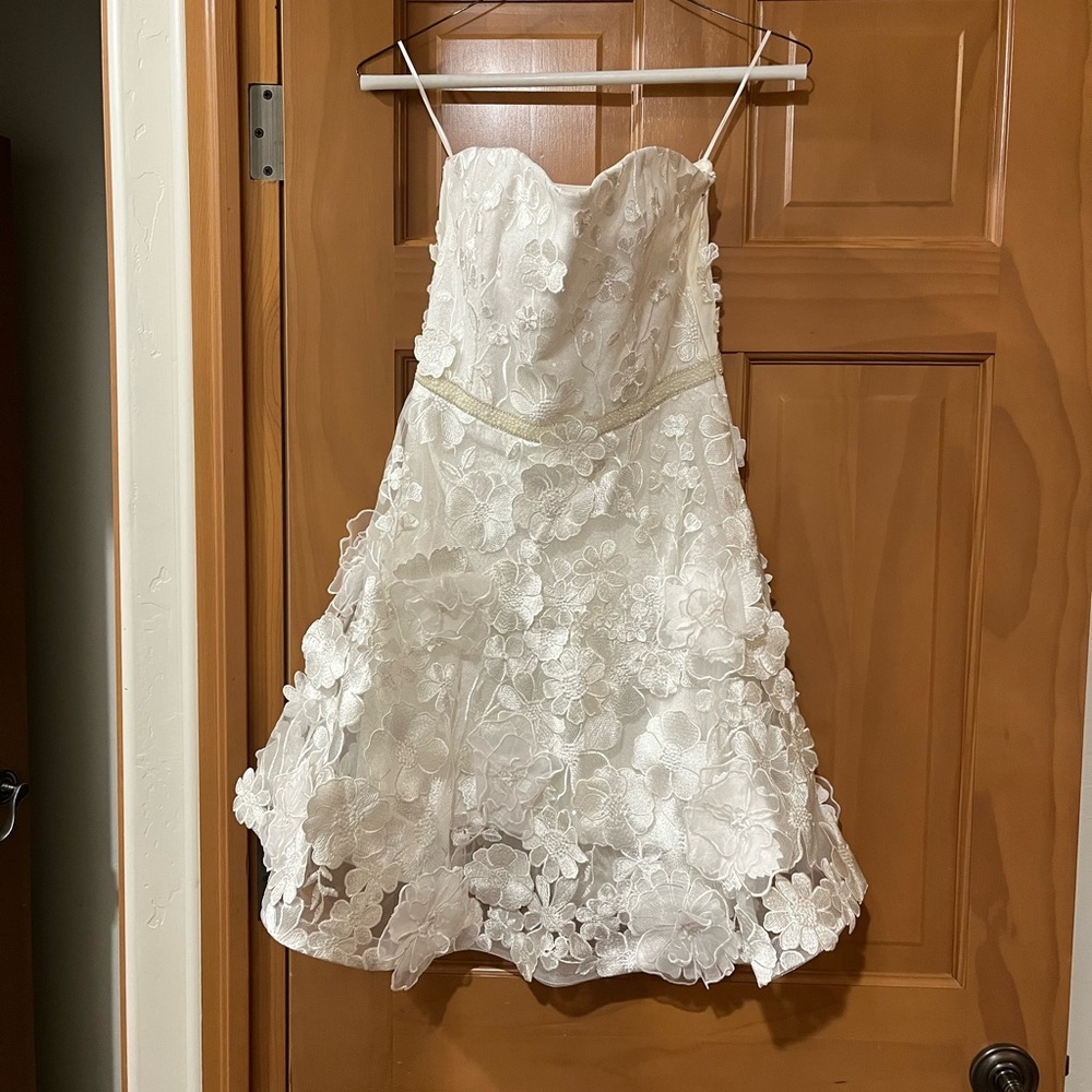Helsi Chloe strapless mini bridal dress